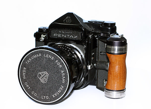 Pentax 6x7 TTL Prism +55mm=105mm+150mm + Wood Grip Second Hand