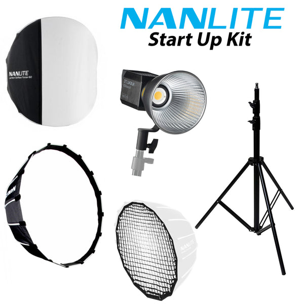 Nanlite Start Up Kit, including a Forza 60B AND Lantern, Softbox, Grid, Stand